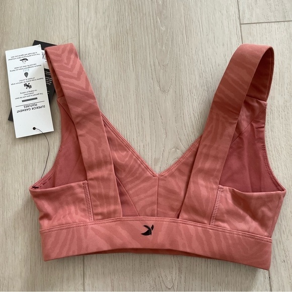 Glyder | Mauve Pink Clay Zebra Gloss Tide Sports Bra New - Picture 6 of 7